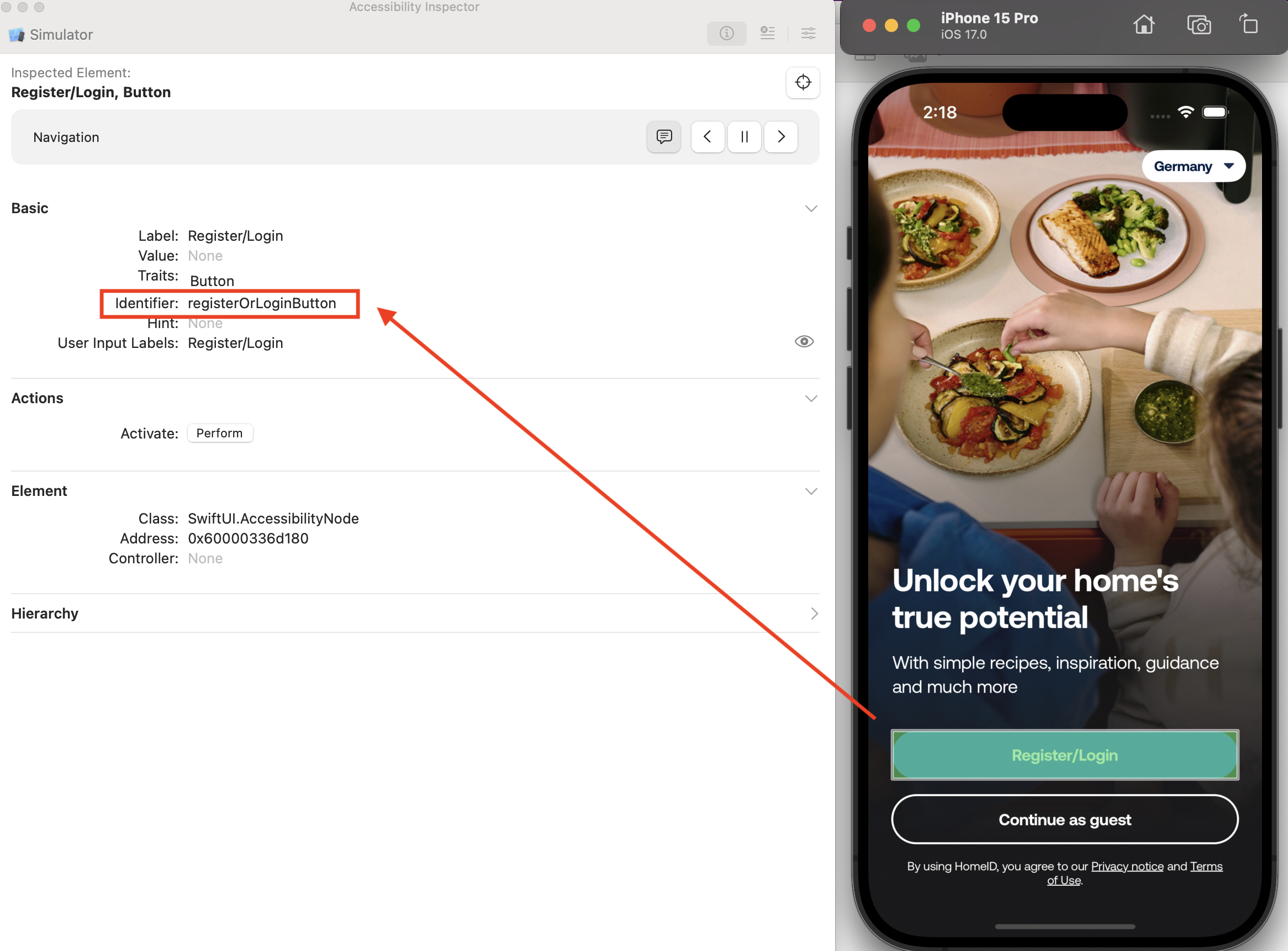 iOS Accessibility Inspector