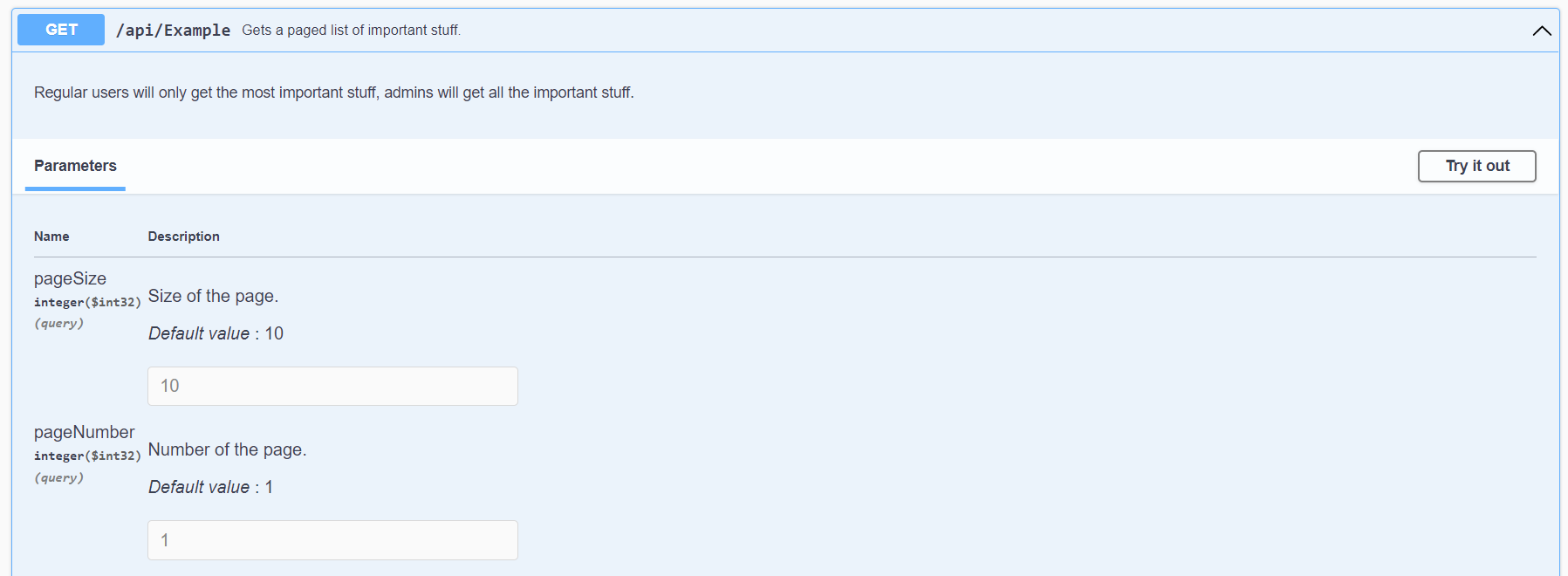 Endpoint with comments