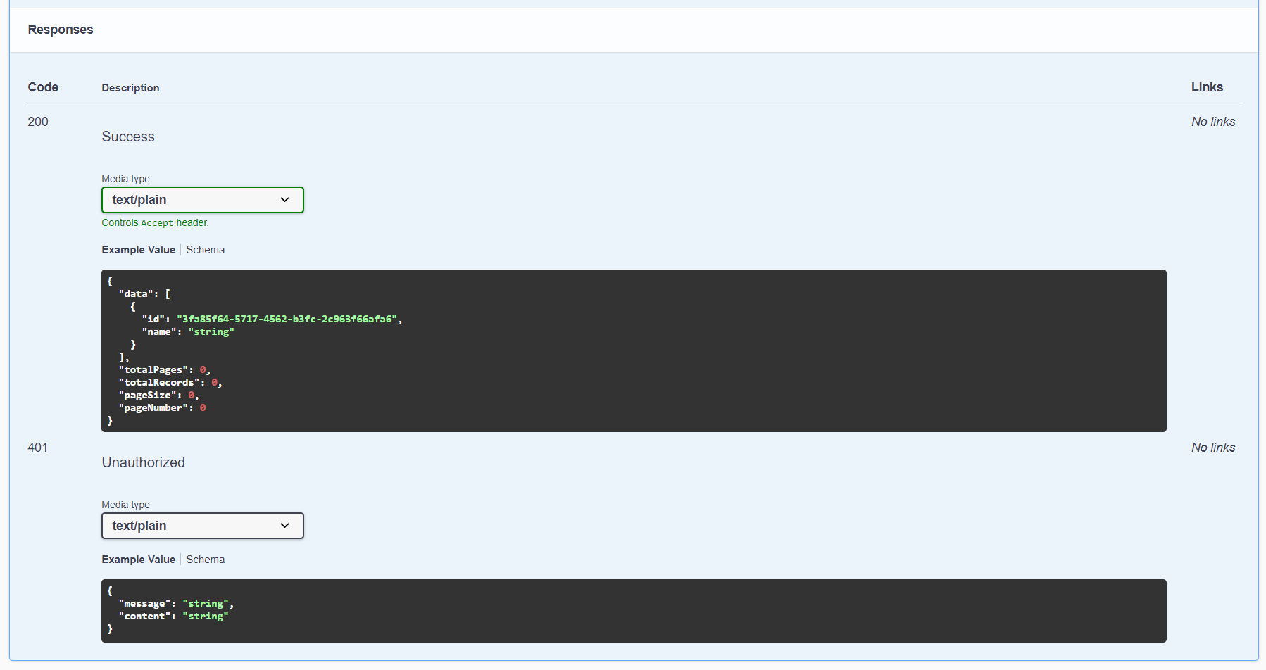 Endpoint return values